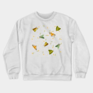 Green and yellow butterflies Crewneck Sweatshirt